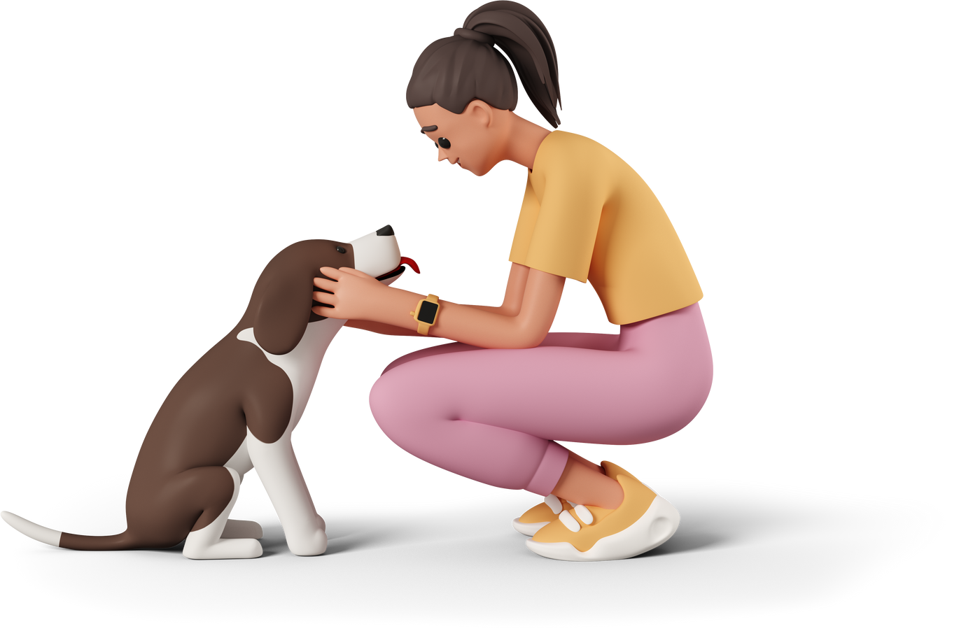 Ilustração Garota e cachorro